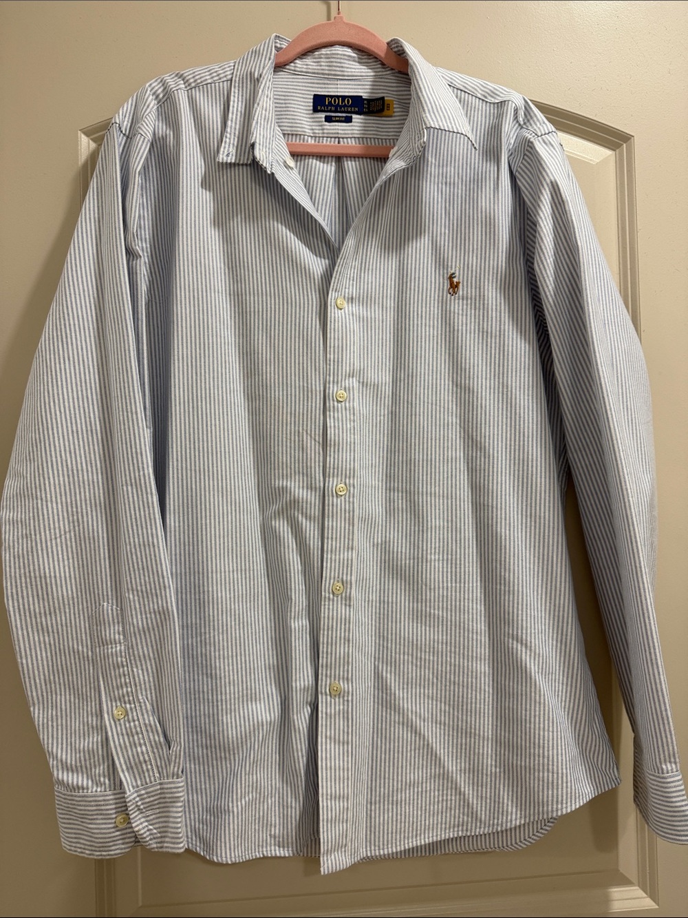 Polo by Ralph Lauren Light Blue & White Pinstripe Dress Shirt
